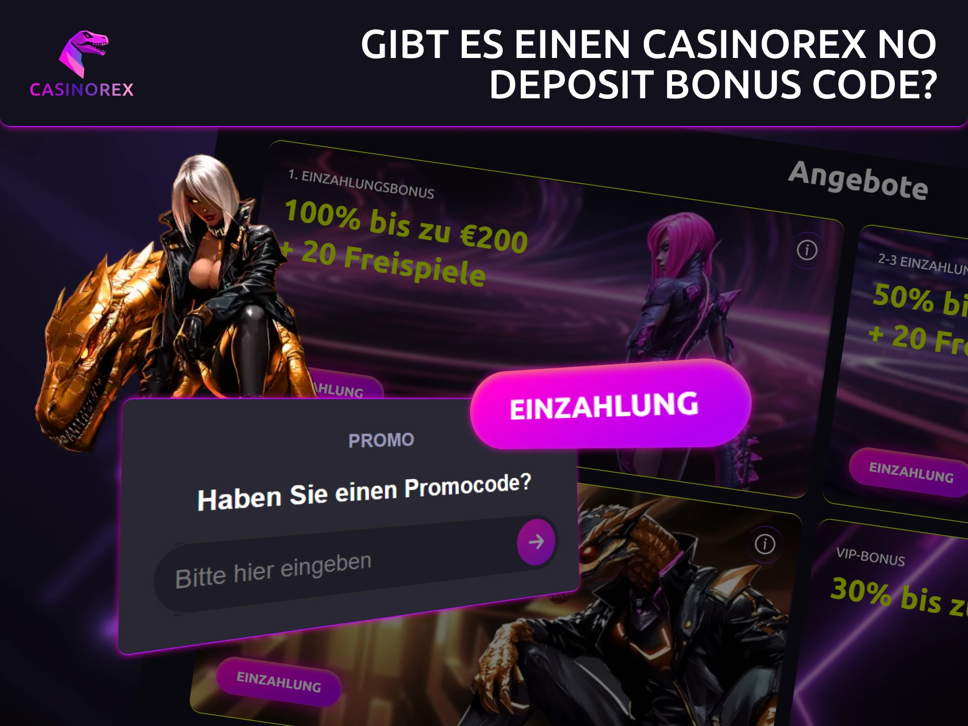 CasinoRex No Deposit Codes in Sonderaktionen.