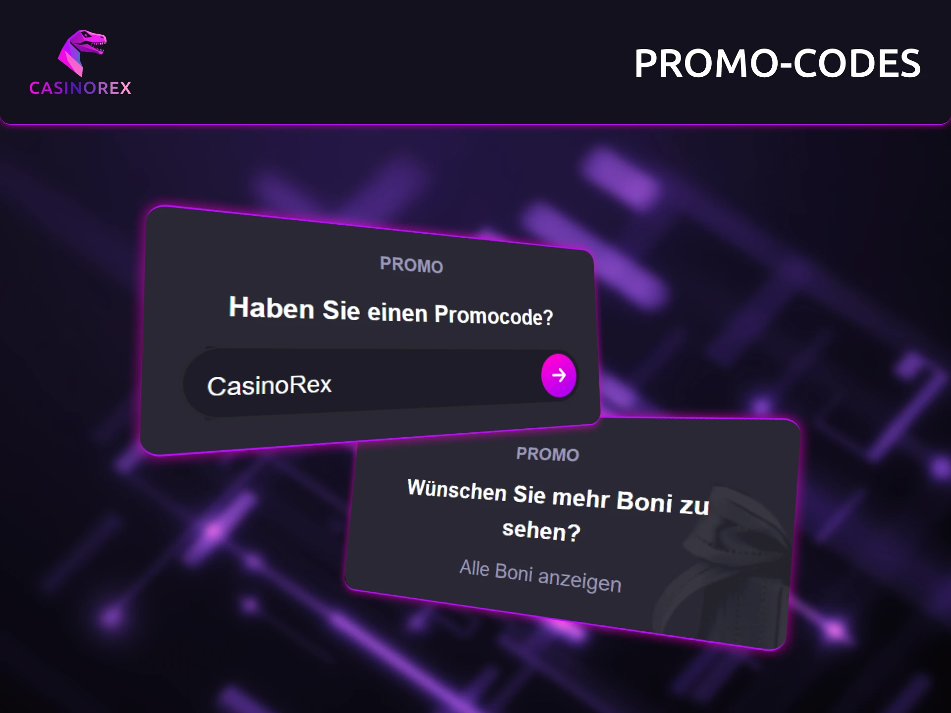 Bonusangebote mit exklusiven CasinoRex Codes nutzen.