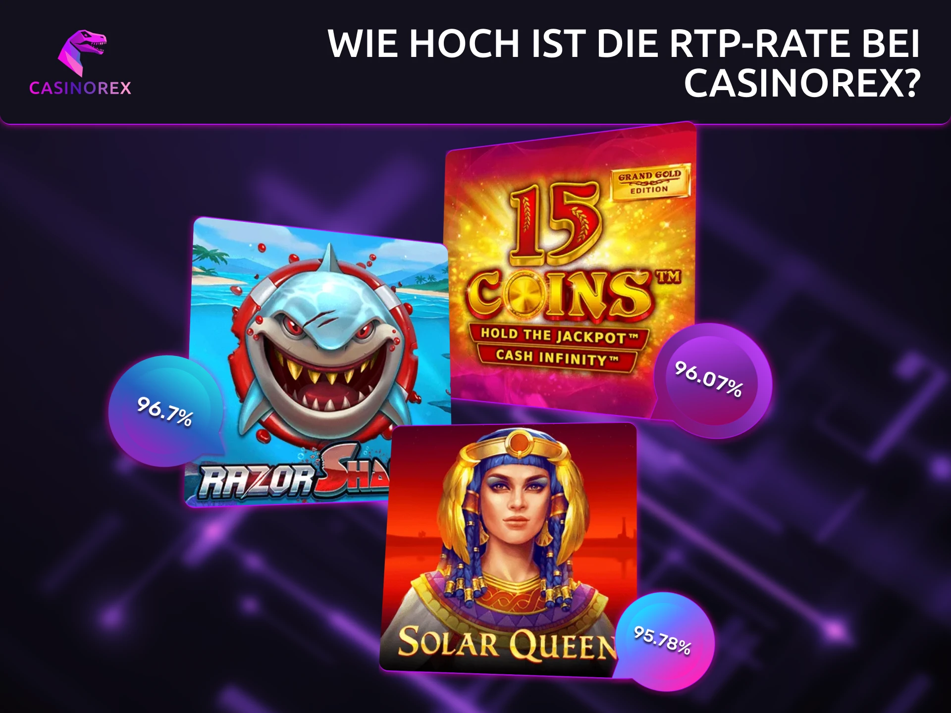 Hohe RTP Werte bei CasinoRex Slots.