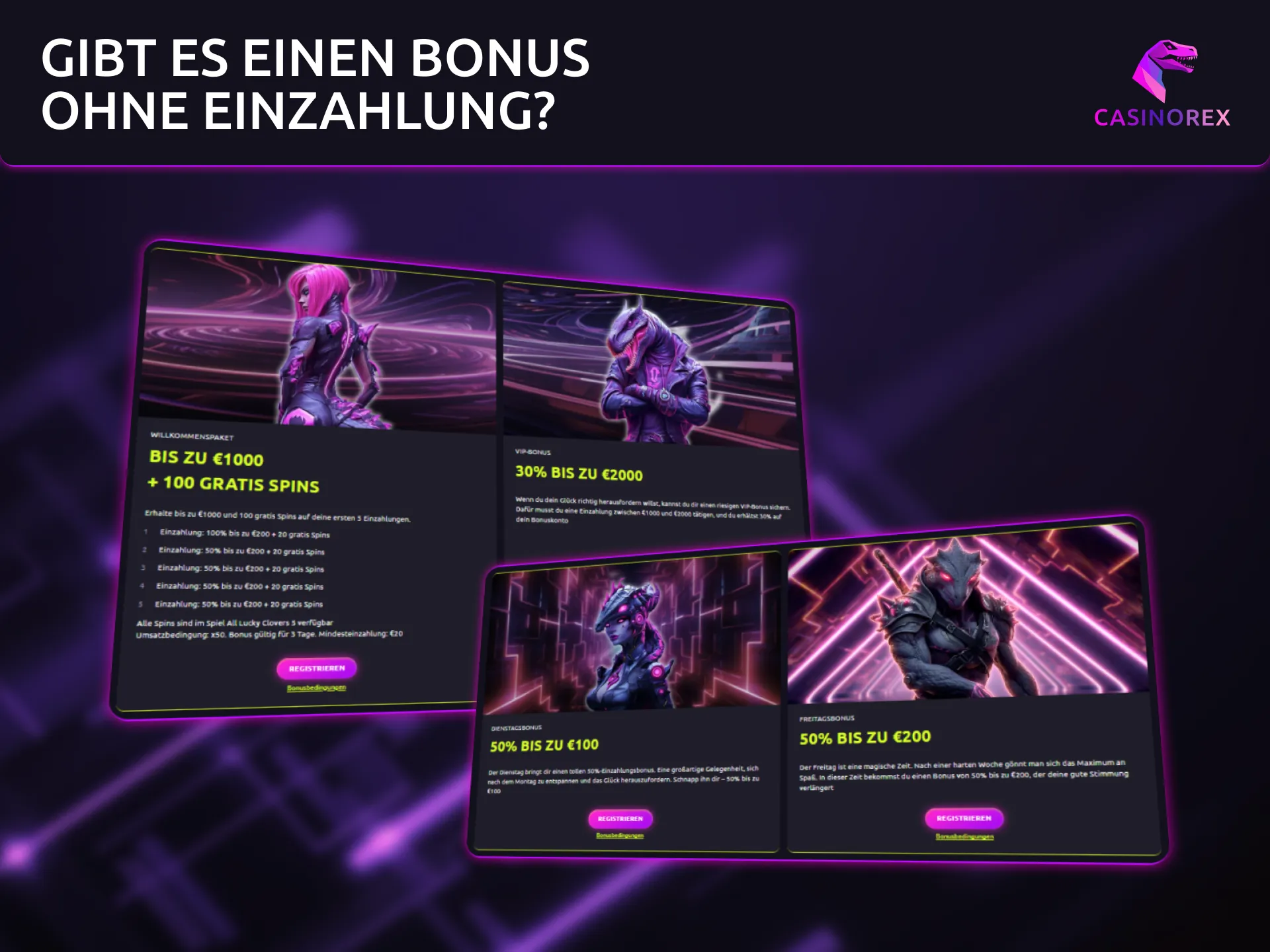 Ein CasinoRex Bonus ohne Einzahlung ist für Spieler aus Österreich verfügbar.