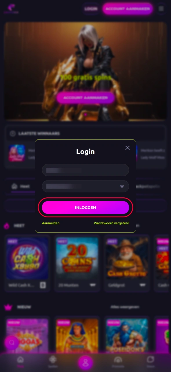 Log in bij CasinoRex en stort direct veilig geld om zonder wachttijd van snelle transacties te genieten.