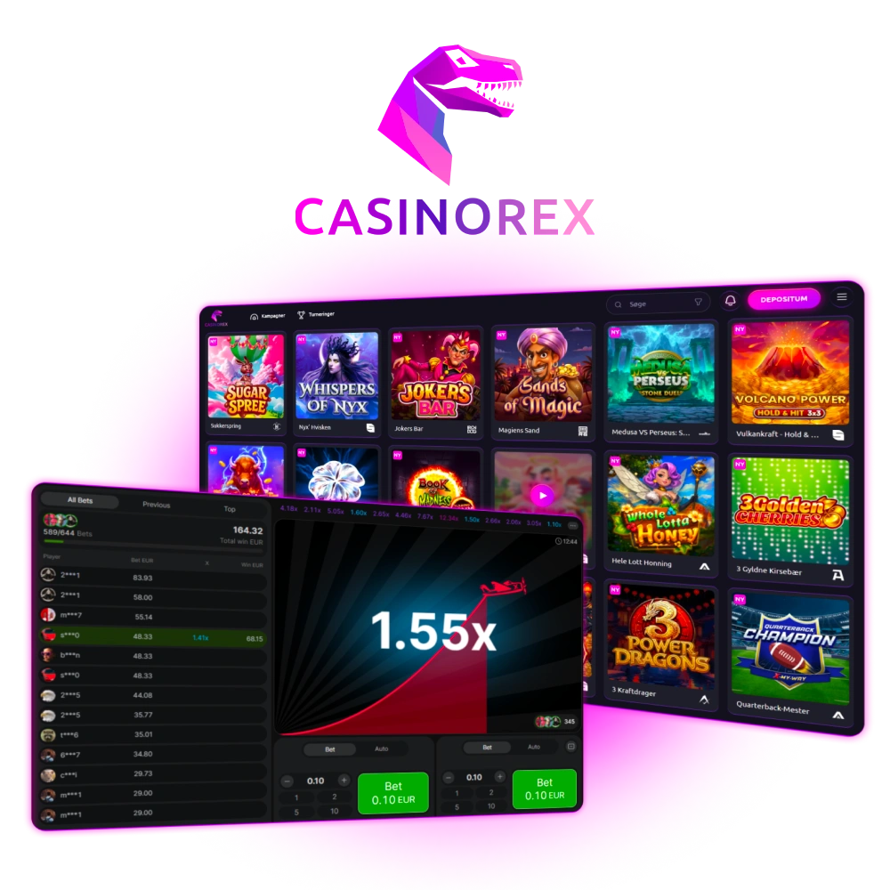 Prøv CasinoRex i dag og begynd dit spil med attraktive bonusfordele.