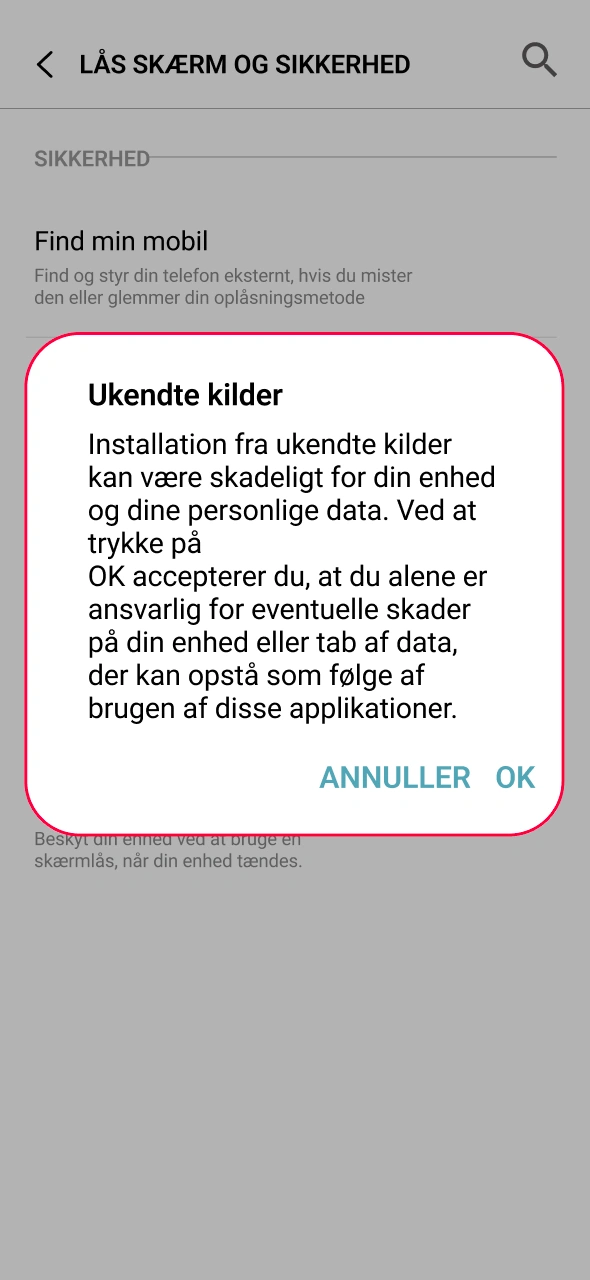 Aktivér ukendte kilder og få fuld adgang til CasinoRex appen.