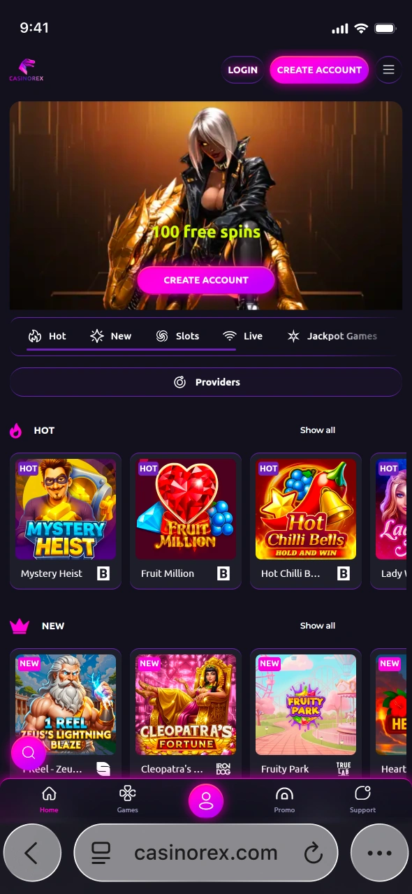 Open the page on your iPhone or iPad and begin installing the CasinoRex iOS app to enjoy seamless mobile gaming with full features and rewarding bonuses.