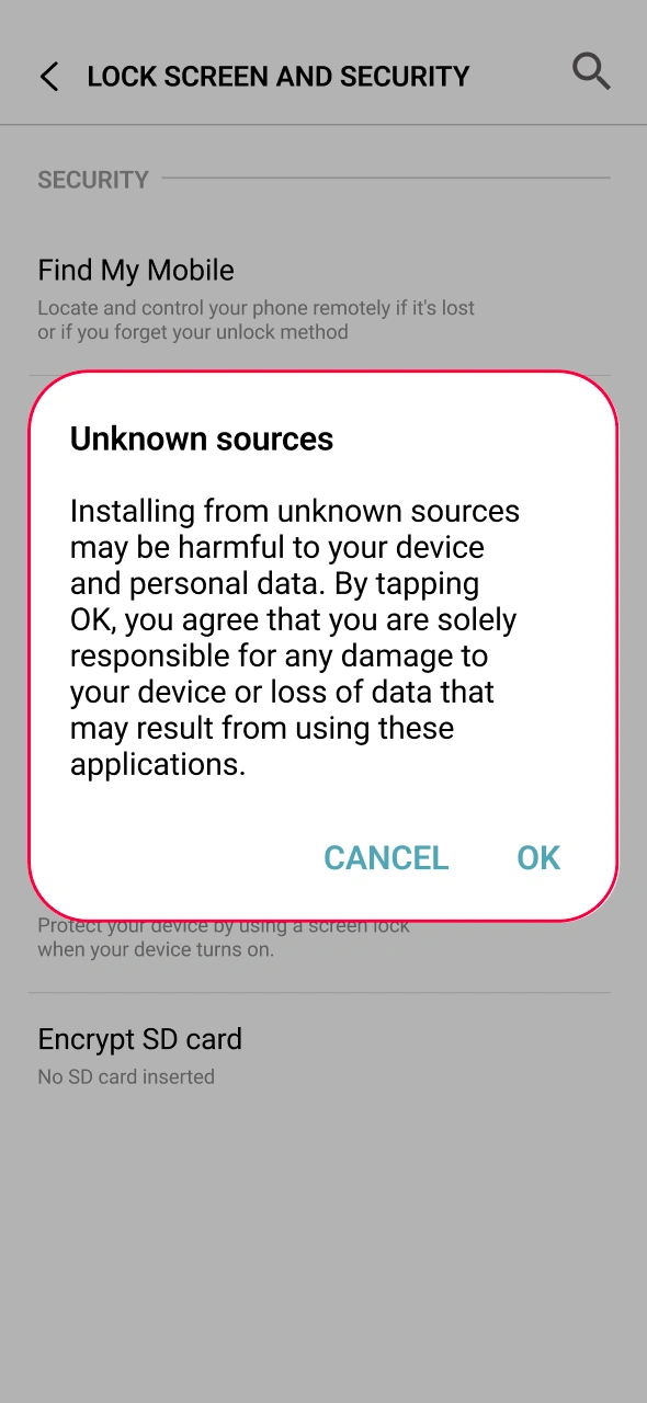 Adjust your security settings now and allow external downloads to proceed with the CasinoRex installation smoothly.