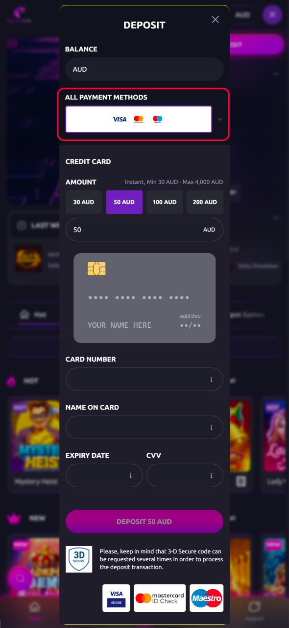 Select a payment method at CasinoRex and continue with confidence knowing your transactions are protected and efficiently processed.